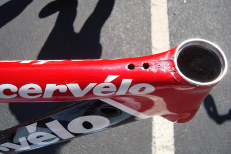carbon repair clear photos examples _ cervelo top tube cracked
